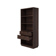 NPD Furniture Dreighton KD Bookcase 2 Drawers in Coffee Brown