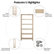 NPD Furniture Trevin KD 5-Tier Bookcase in Weathered Sand