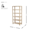 NPD Furniture Trevin KD 5-Tier Bookcase in Weathered Sand
