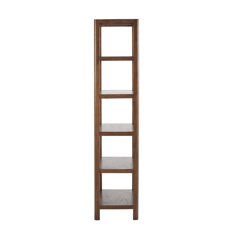 NPD Furniture Trevin KD 5-Tier Bookcase in Walnut