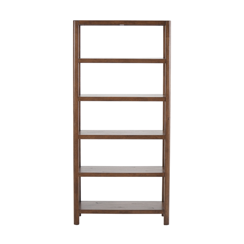 NPD Furniture Trevin KD 5-Tier Bookcase in Walnut