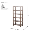 NPD Furniture Trevin KD 5-Tier Bookcase in Walnut