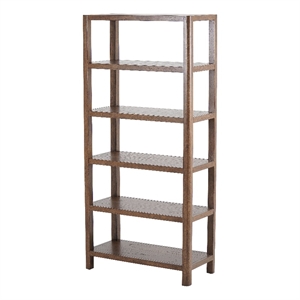 New Pacific Direct Trevin KD 5-Tier Bookcase in Walnut