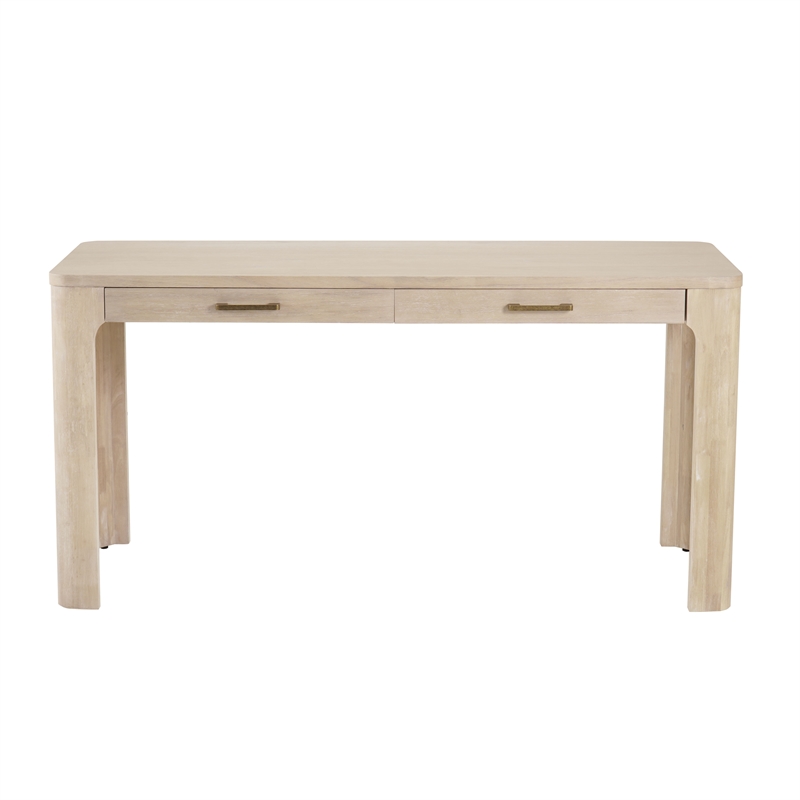 New Pacific Direct Trevin KD Desk 2 Drawers in Weathered Sand