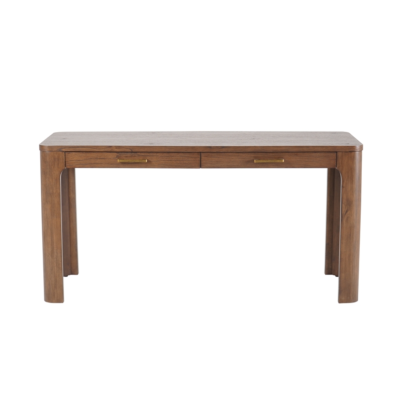 New Pacific Direct Trevin KD Desk 2 Drawers in Walnut