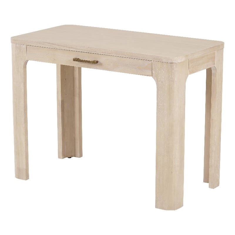 New Pacific Direct Trevin KD Small Desk 1 Drawer in Weathered Sand