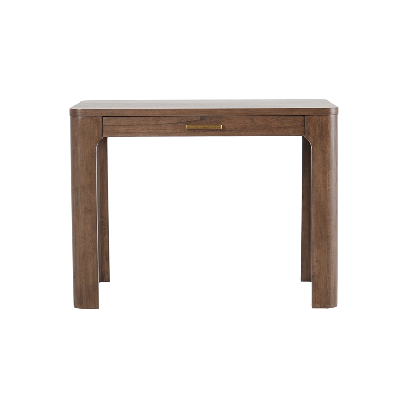 New Pacific Direct Trevin KD Small Desk 1 Drawer in Walnut