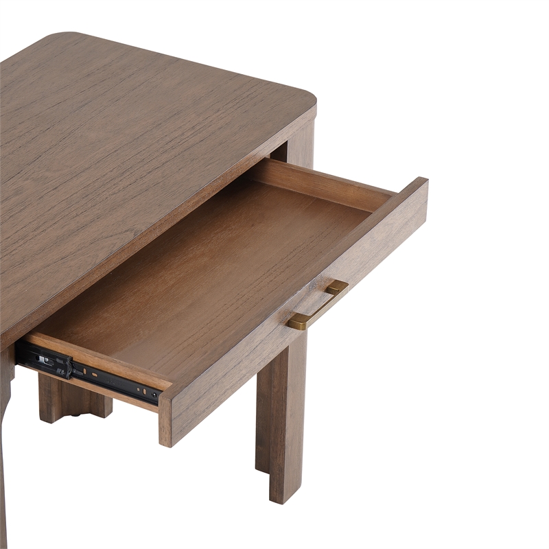 New Pacific Direct Trevin KD Small Desk 1 Drawer in Walnut