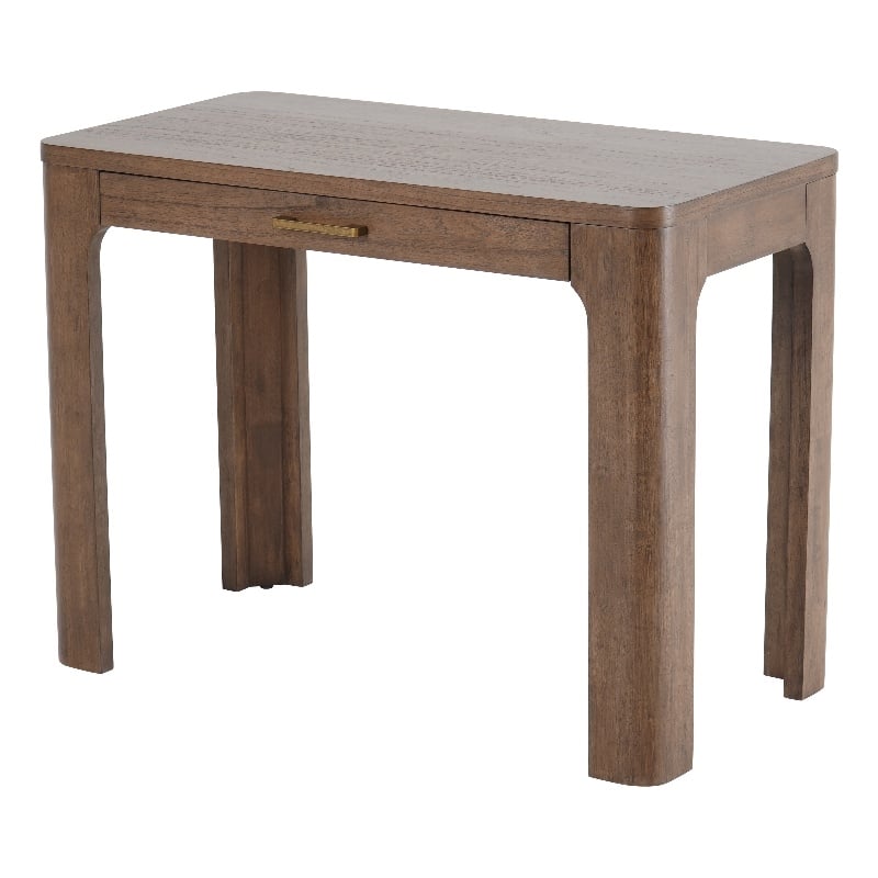 New Pacific Direct Trevin KD Small Desk 1 Drawer in Walnut