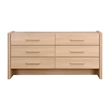 NPD Furniture Fortville KD Dresser 6 Drawers in Light Oak