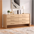 NPD Furniture Fortville KD Dresser 6 Drawers in Light Oak