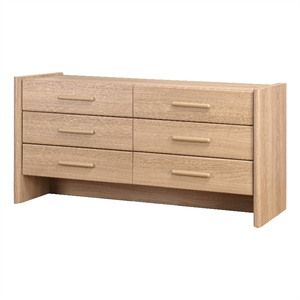 New Pacific Direct Fortville KD Dresser 6 Drawers in Light Oak