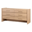 NPD Furniture Fortville KD Dresser 6 Drawers in Light Oak