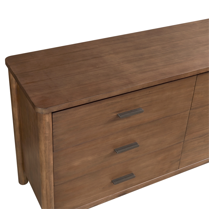 New Pacific Direct Bloomfield Dresser 6 Drawers in Dark Walnut