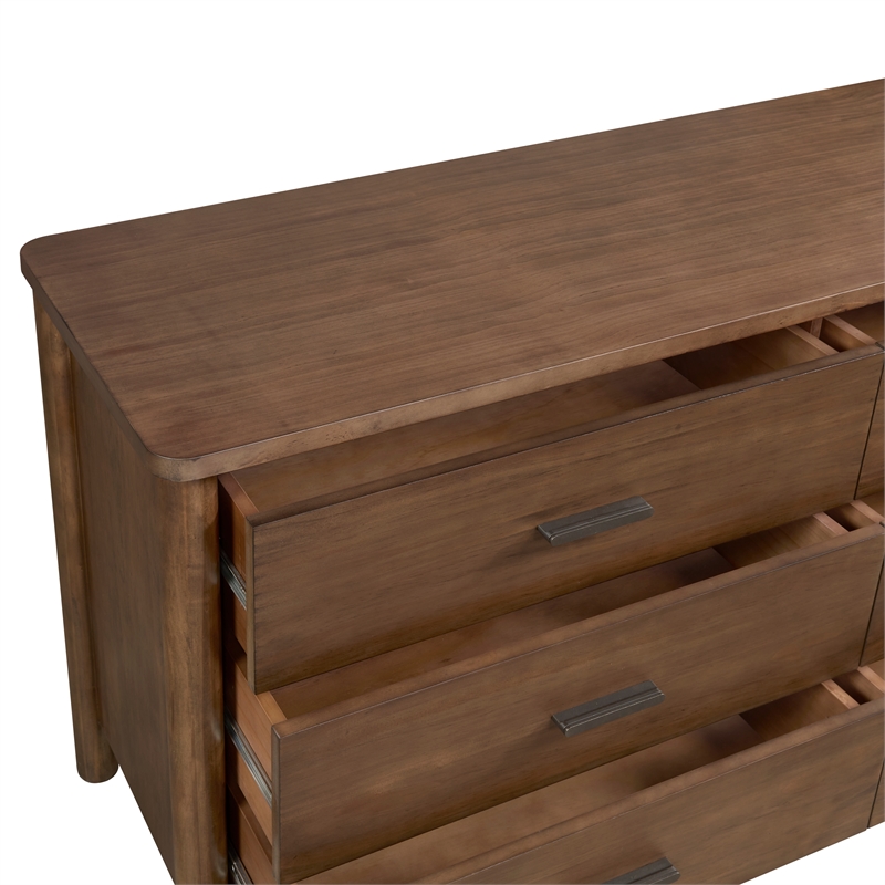 New Pacific Direct Bloomfield Dresser 6 Drawers in Dark Walnut