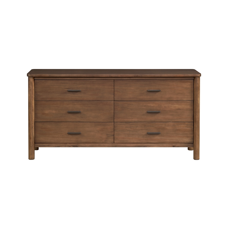 New Pacific Direct Bloomfield Dresser 6 Drawers in Dark Walnut