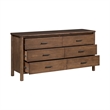 NPD Furniture Bloomfield Dresser 6 Drawers in Dark Walnut