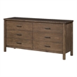 NPD Furniture Bloomfield Dresser 6 Drawers in Dark Walnut