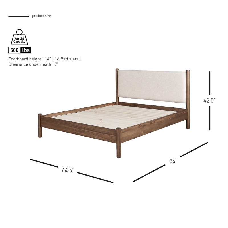 NPD Furniture Bloomfield KD Queen Bed Set in Dark Walnut