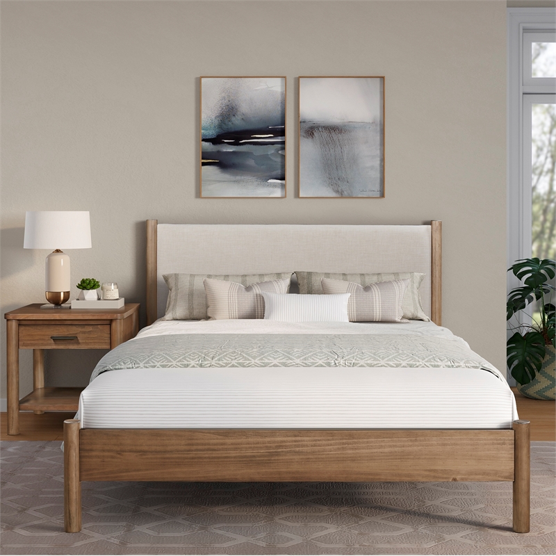 NPD Furniture Bloomfield KD Queen Bed Set in Dark Walnut