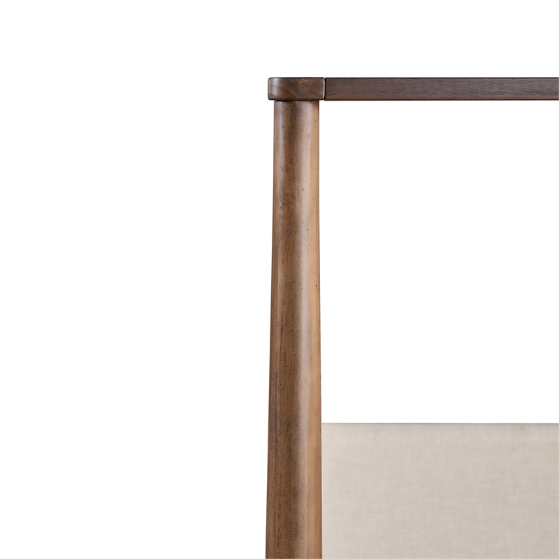 New Pacific Direct Bloomfield KD Queen Canopy Bed Set in Dark Walnut