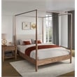 NPD Furniture Bloomfield KD Queen Canopy Bed Set in Dark Walnut