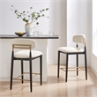 NPD Furniture Verna Boucle Counter Stool Black Frame in Palladian Beige
