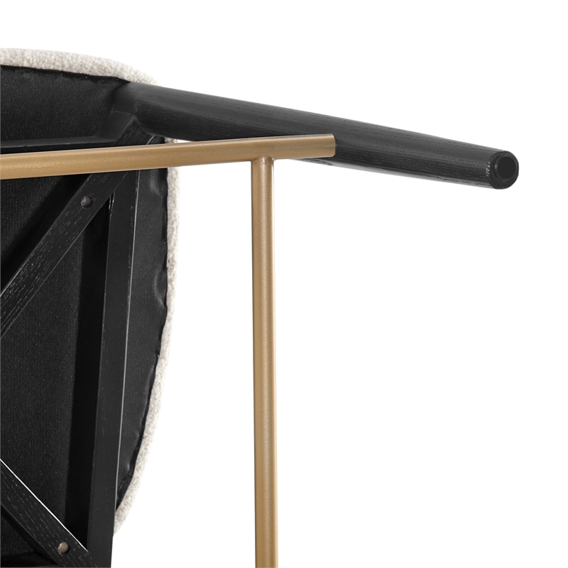 NPD Furniture Verna Boucle Counter Stool Black Frame in Palladian Beige