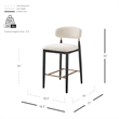 NPD Furniture Verna Boucle Counter Stool Black Frame in Palladian Beige
