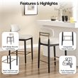 NPD Furniture Verna Boucle Counter Stool Black Frame in Palladian Beige