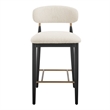 NPD Furniture Verna Boucle Counter Stool Black Frame in Palladian Beige