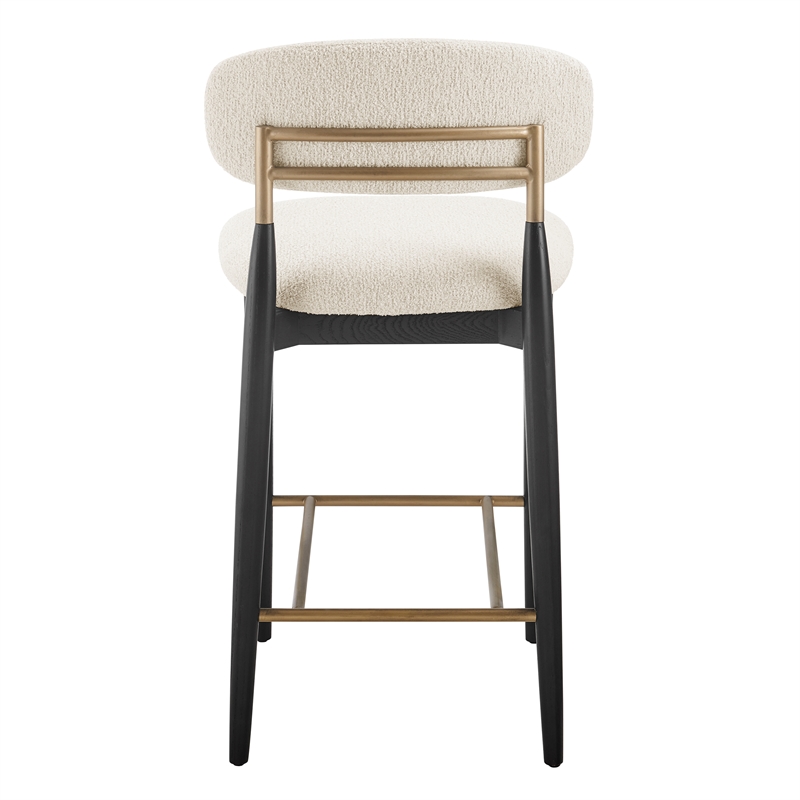 NPD Furniture Verna Boucle Counter Stool Black Frame in Palladian Beige