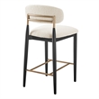 NPD Furniture Verna Boucle Counter Stool Black Frame in Palladian Beige