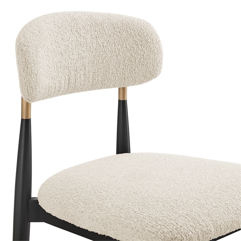 NPD Furniture Verna Boucle Counter Stool Black Frame in Palladian Beige