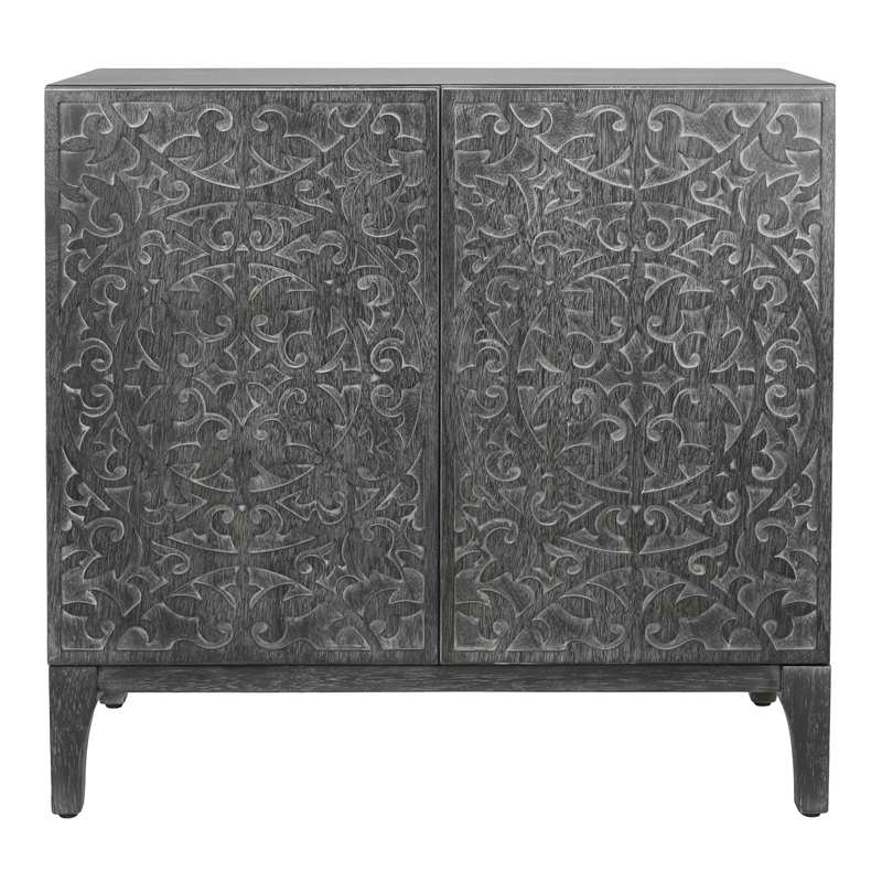 NPD Furniture Margie KD Cabinet 2 Doors in Brushstroke Black
