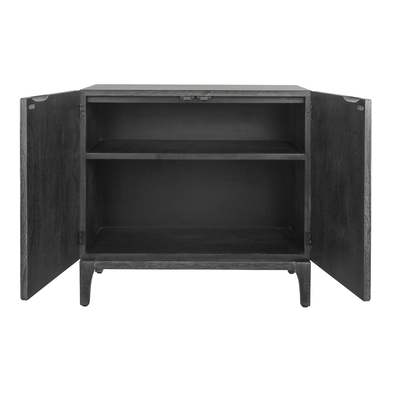 NPD Furniture Margie KD Cabinet 2 Doors in Brushstroke Black