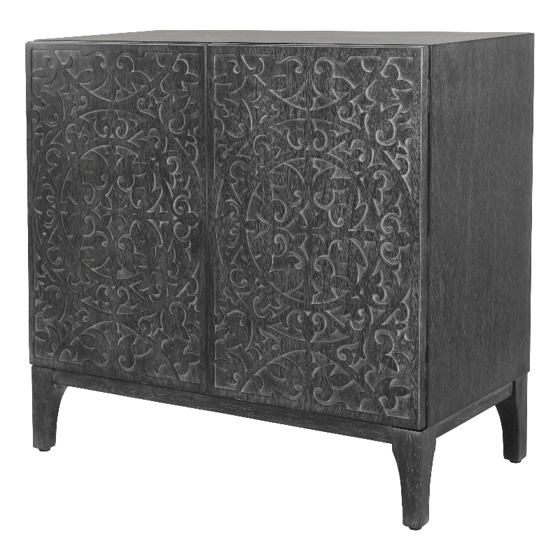 NPD Furniture Margie KD Cabinet 2 Doors in Brushstroke Black