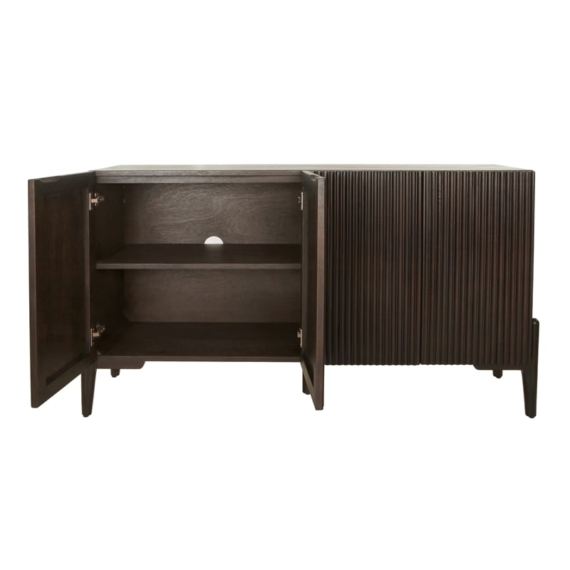 New Pacific Direct Baylor KD Sideboard 4 Doors in Dark Brown