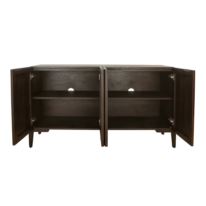 New Pacific Direct Baylor KD Sideboard 4 Doors in Dark Brown