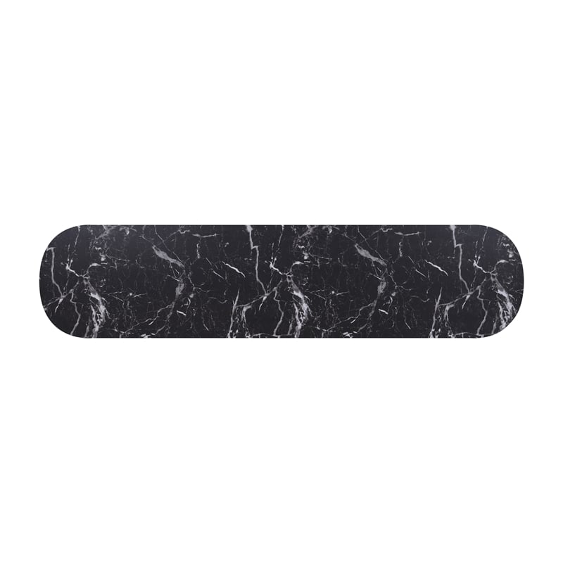 NPD Furniture Baron KD Sideboard 4 Doors in Midnight Marble/Coffee Brown