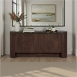 NPD Furniture Baron KD Sideboard 4 Doors in Midnight Marble/Coffee Brown