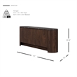 NPD Furniture Baron KD Sideboard 4 Doors in Midnight Marble/Coffee Brown