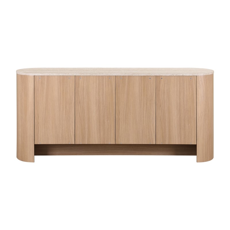 NPD Furniture Baron KD Sideboard 4 Doors in Travertine/Light Oak