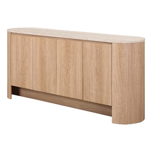 NPD Furniture Baron KD Sideboard 4 Doors in Travertine/Light Oak