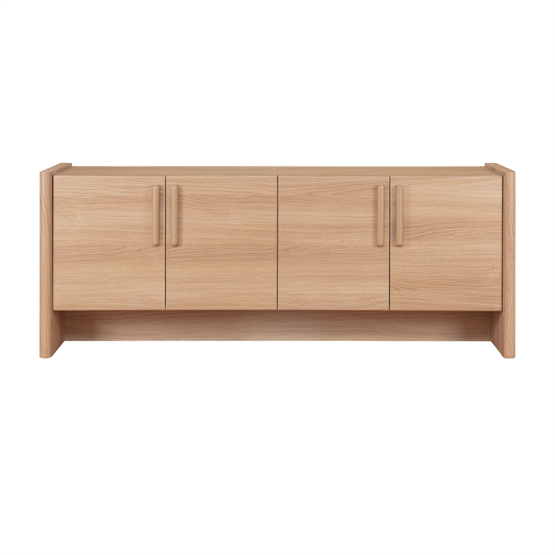 NPD Furniture Fortville KD Sideboard 4 Doors in Light Oak