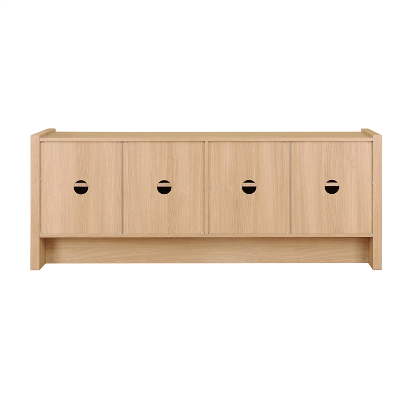 NPD Furniture Fortville KD Sideboard 4 Doors in Light Oak