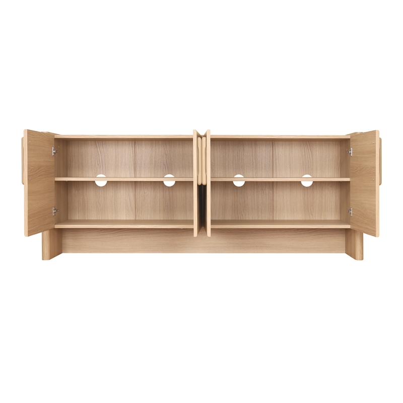 NPD Furniture Fortville KD Sideboard 4 Doors in Light Oak