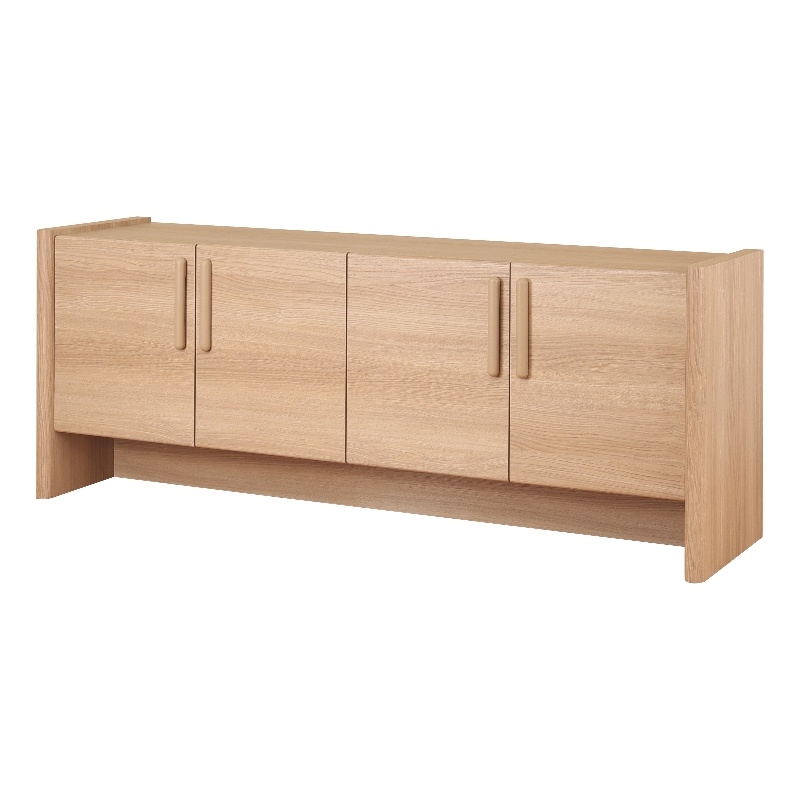 NPD Furniture Fortville KD Sideboard 4 Doors in Light Oak