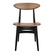 NPD Furniture Maglio Dining Side Chair in Black/Walnut Set of 2