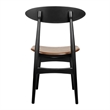 NPD Furniture Maglio Dining Side Chair in Black/Walnut Set of 2